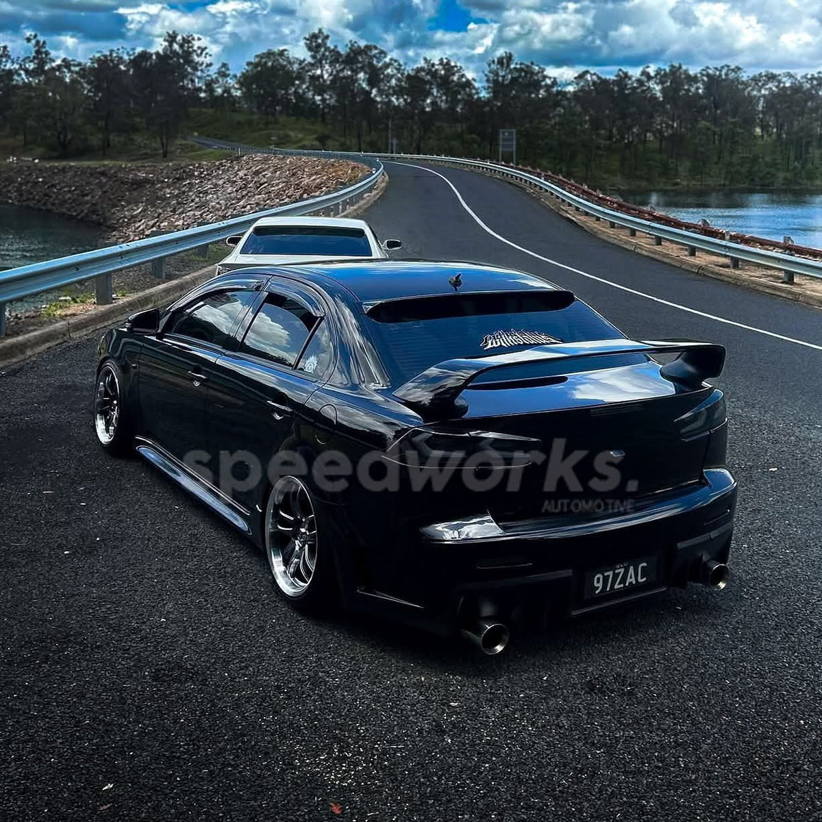 Mitsubishi Lancer (CJ) on SpeedWorks SW12 18x9.5 +22 Hyper Black & Machine Lip alloy wheels, customer photo 4 of 7