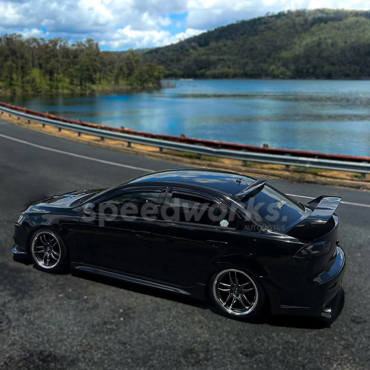 Mitsubishi Lancer (CJ) on SpeedWorks SW12 18x9.5 +22 Hyper Black & Machine Lip alloy wheels, customer photo 6 of 7