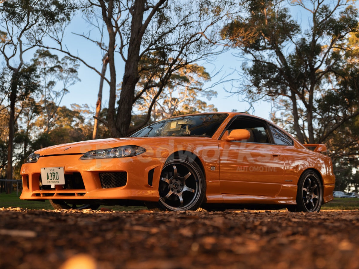 Nissan Silvia (S15) on SpeedWorks SW15 18x8.5 +35 Hyper Black alloy wheels, customer photo 1 of 3