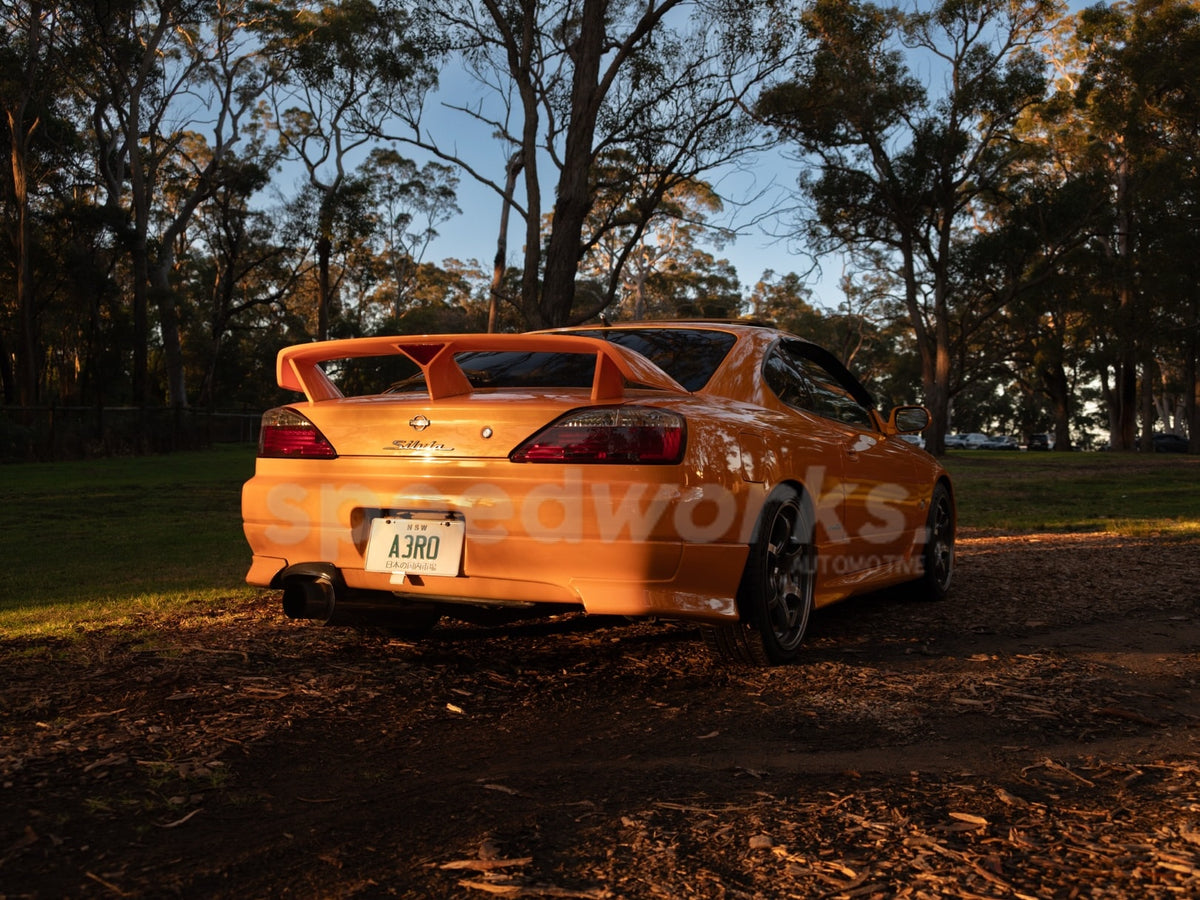 Nissan Silvia (S15) on SpeedWorks SW15 18x8.5 +35 Hyper Black alloy wheels, customer photo 2 of 3