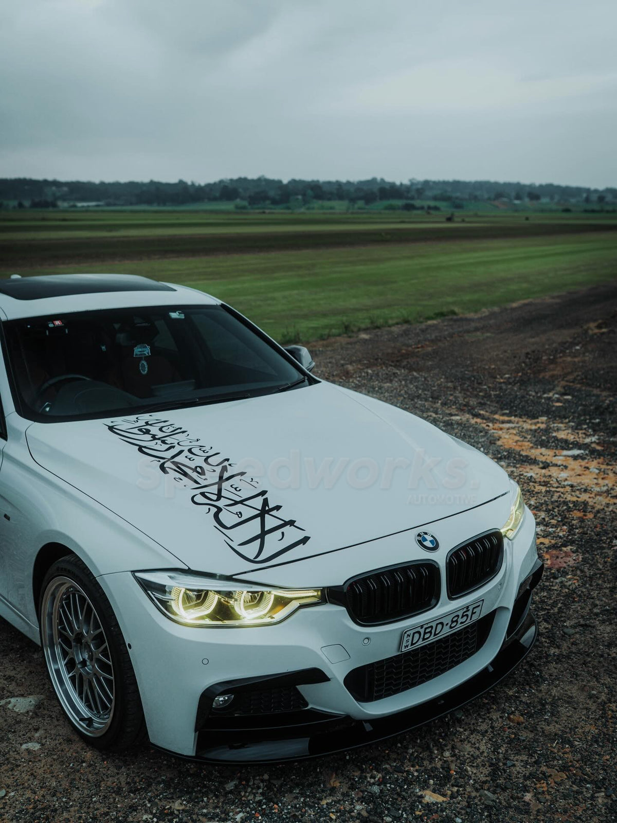 BMW 3 Series Sedan (F30) on SpeedWorks SW02 19x8.5 +30 Hyper Black & Machine Lip alloy wheels, customer photo 4 of 8
