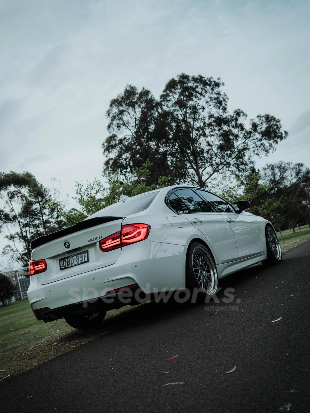 BMW 3 Series Sedan (F30) on SpeedWorks SW02 19x8.5 +30 Hyper Black & Machine Lip alloy wheels, customer photo 7 of 8