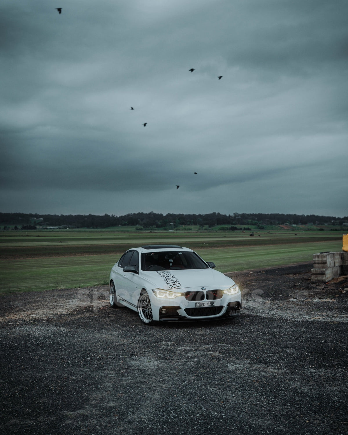 BMW 3 Series Sedan (F30) on SpeedWorks SW02 19x8.5 +30 Hyper Black & Machine Lip alloy wheels, customer photo 8 of 8