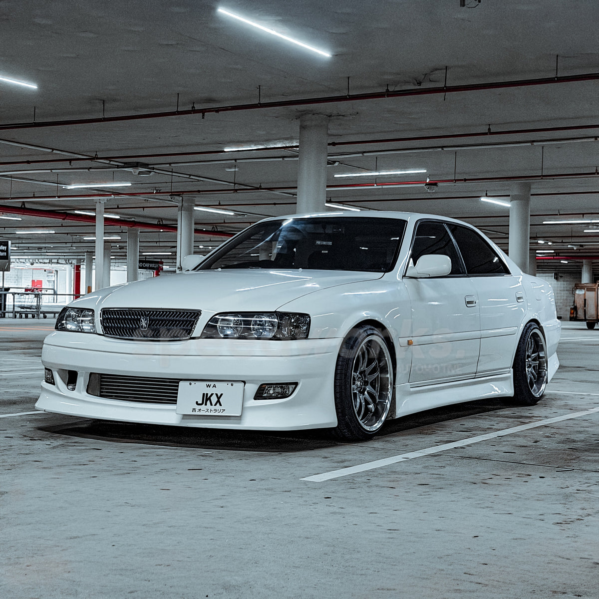 Toyota Chaser (JZX100) on SpeedWorks SW12 18x9.5 +22 Hyper Black & Machine Lip alloy wheels, customer photo 1 of 2