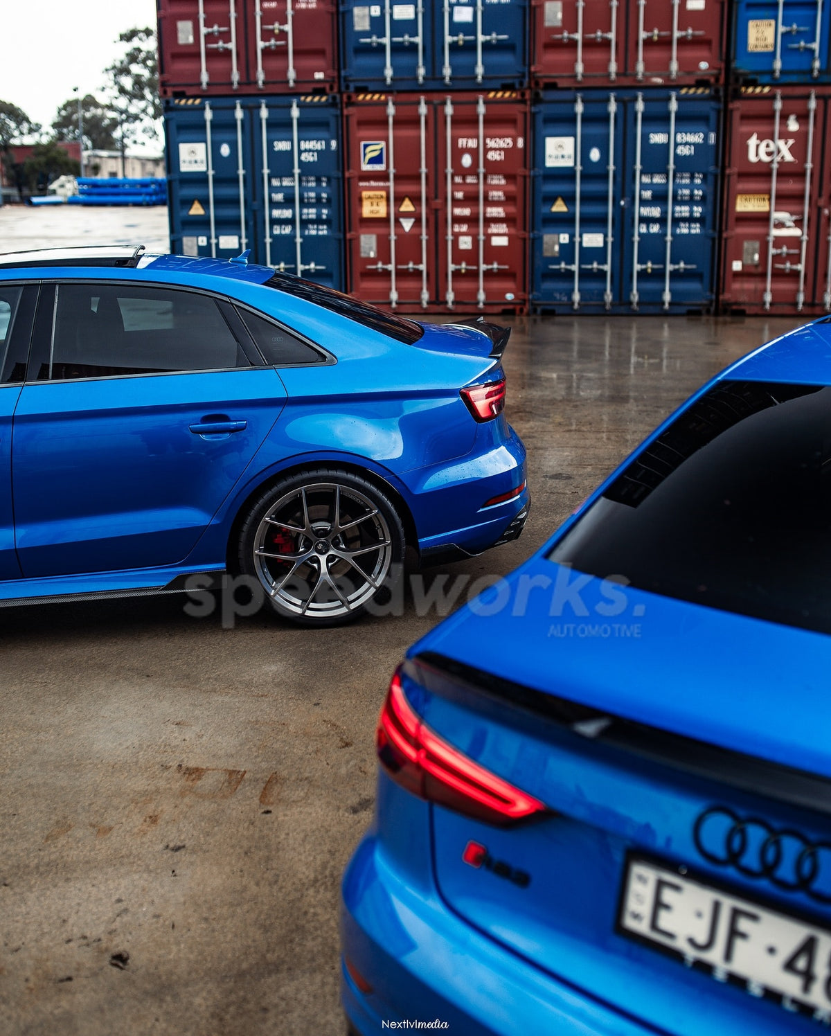 Audi RS3 Sedan (8V) on SpeedWorks SW16 19x8.5 +40 Hyper Black alloy wheels, customer photo 1 of 7