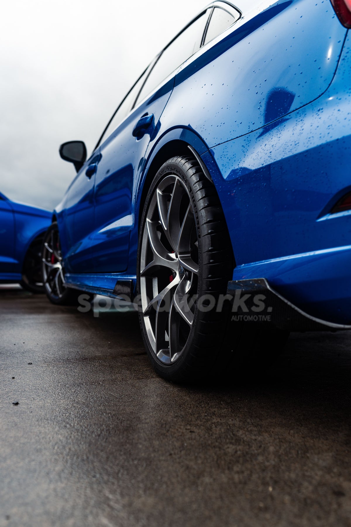 Audi RS3 Sedan (8V) on SpeedWorks SW16 19x8.5 +40 Hyper Black alloy wheels, customer photo 10 of 14