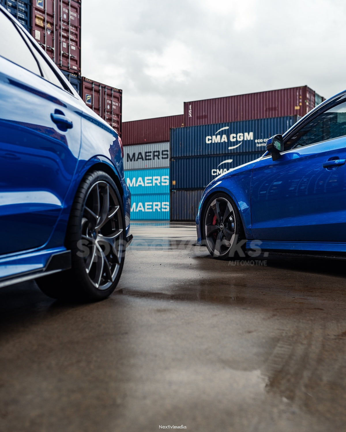 Audi RS3 Sedan (8V) on SpeedWorks SW16 19x8.5 +40 Hyper Black alloy wheels, customer photo 4 of 7