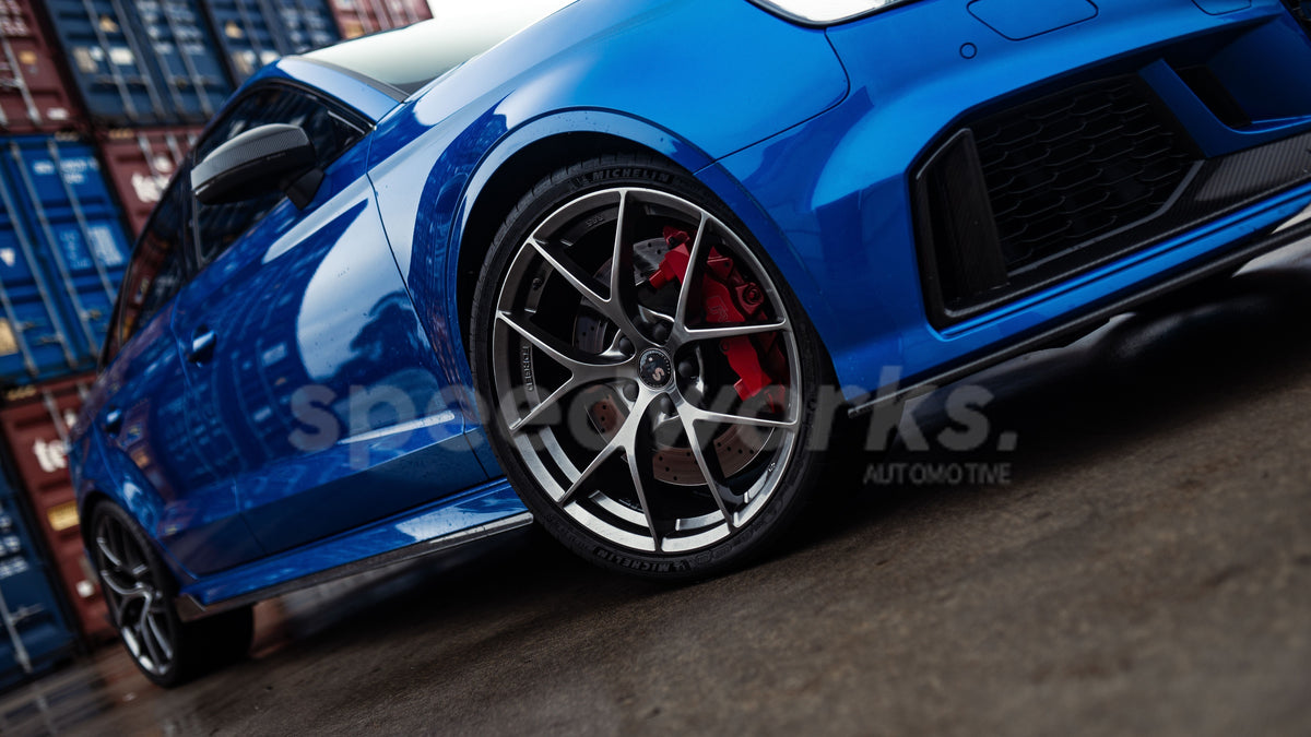 Audi RS3 Sedan (8V) on SpeedWorks SW16 19x8.5 +40 Hyper Black alloy wheels, customer photo 9 of 14