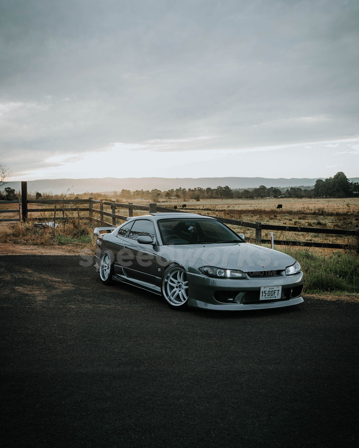Nissan Silvia (S15) on SpeedWorks SW12 18x9.5 +22 Gloss White & Machine Lip alloy wheels, customer photo 2 of 4