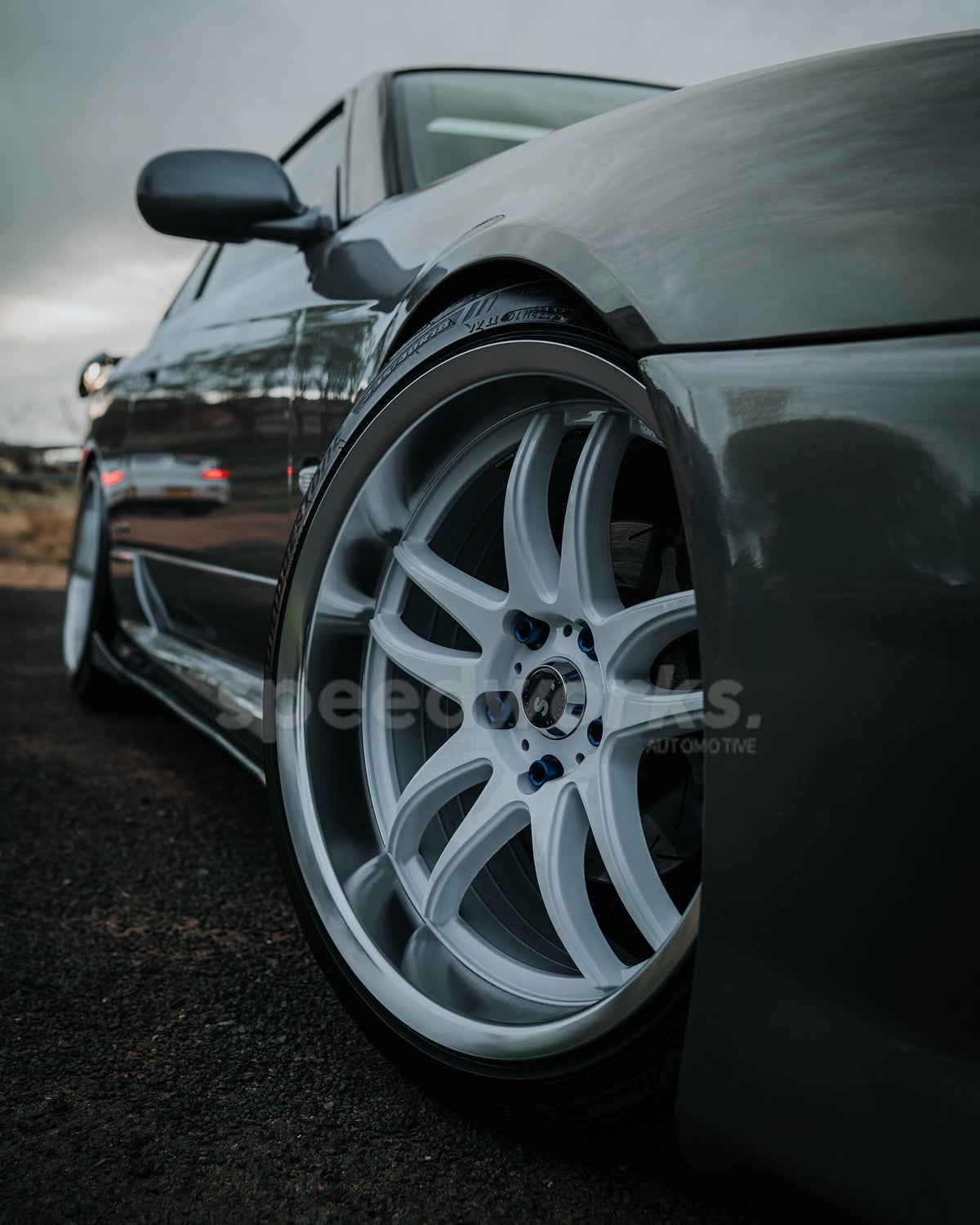 Nissan Silvia (S15) on SpeedWorks SW12 18x9.5 +22 Gloss White & Machine Lip alloy wheels, customer photo 4 of 4