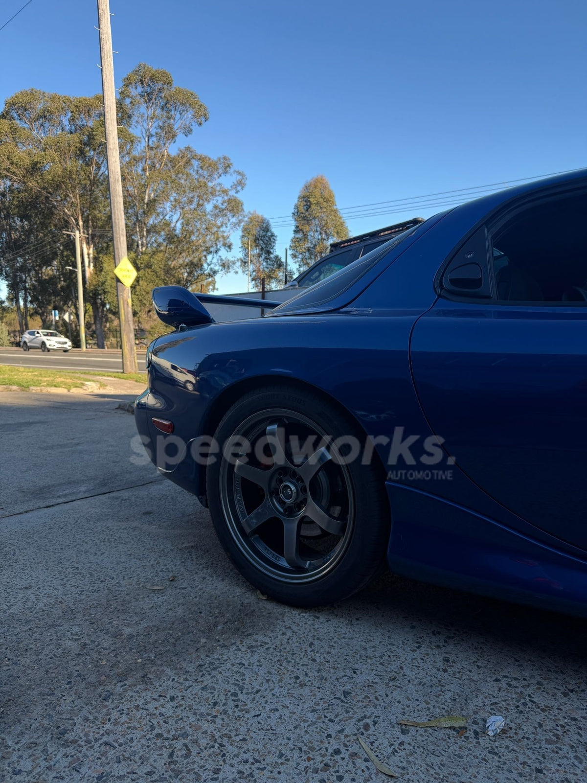 Mazda RX-7 (FD) on SpeedWorks SW04 18x8 +38 Hyper Black alloy wheels, customer photo 2 of 3