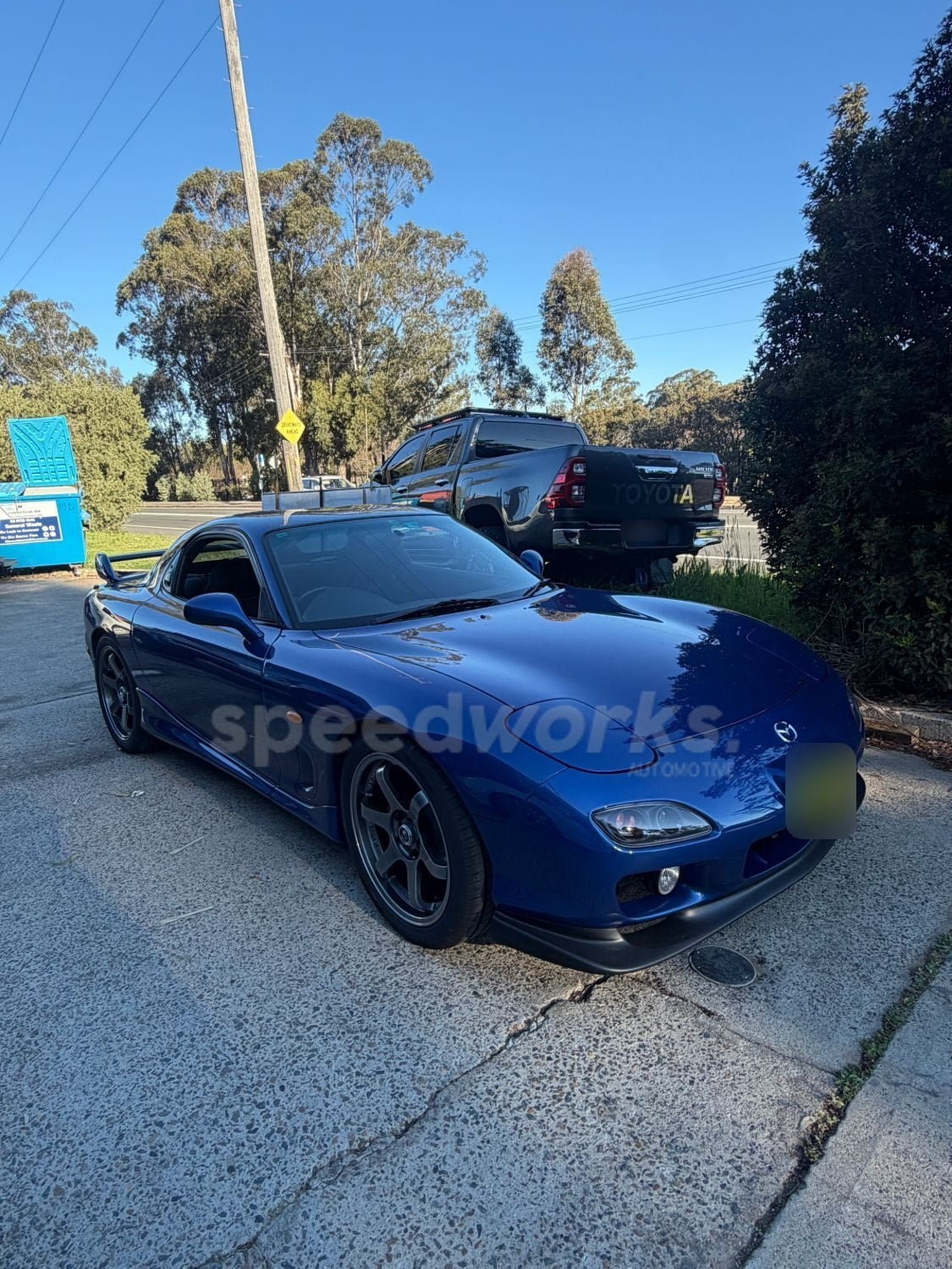 Mazda RX-7 (FD) on SpeedWorks SW04 18x8 +38 Hyper Black alloy wheels, customer photo 1 of 3