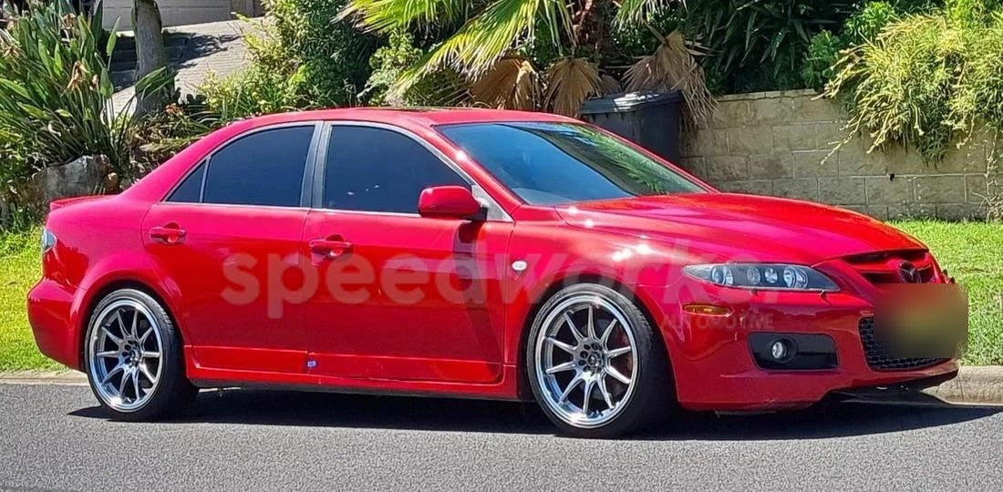 Mazda 6 MPS on SpeedWorks SW05 18x8.5 +35 Hyper Black & Machine Lip alloy wheels