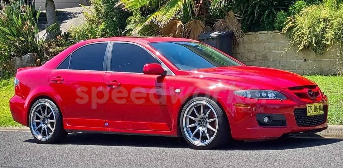 Mazda 6 MPS on SpeedWorks SW05 18x8.5 +35 Hyper Black & Machine Lip alloy wheels