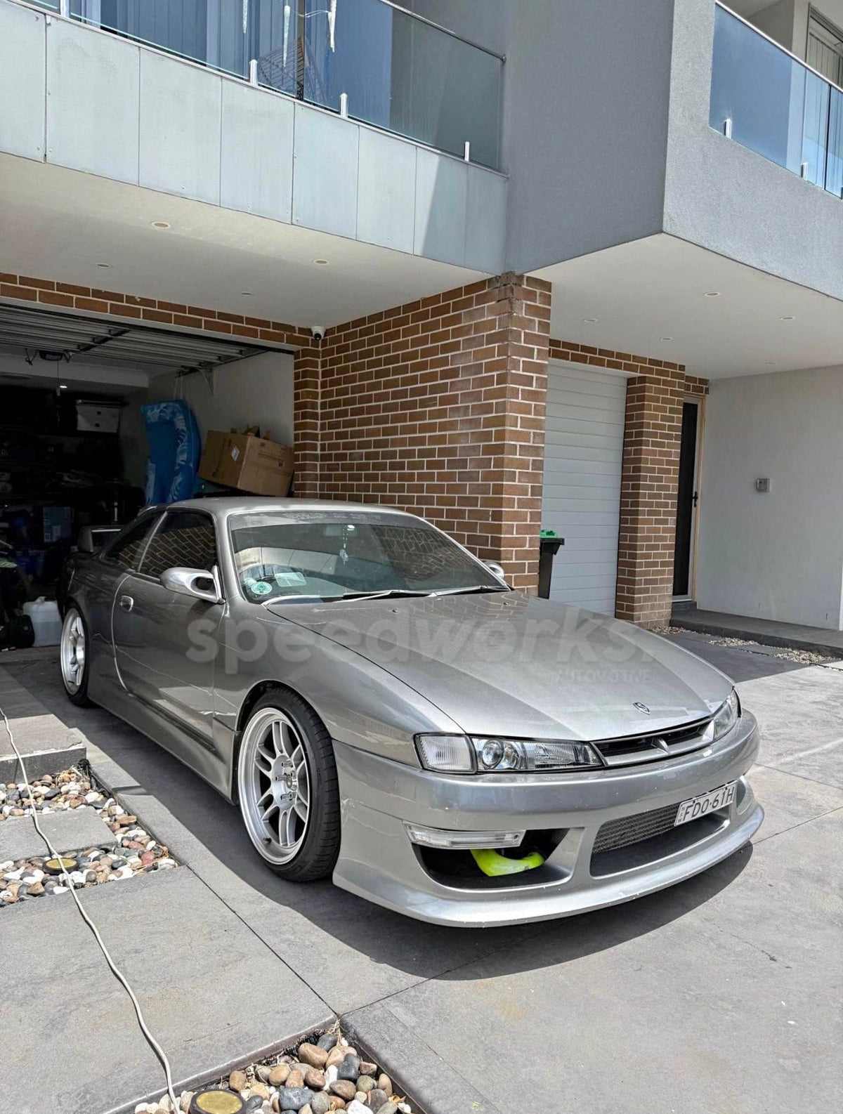 Nissan 200SX (S14a) on SpeedWorks SW10 18x9.5 +22 Hyper Silver alloy wheels, customer photo 1 of 2