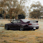 SWF01 forged wheels in Shadow Black Chrome on a purple Nissan Skyline R33, side profile