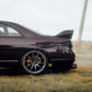 SWF01 forged wheels in Shadow Black Chrome on a purple Nissan Skyline R33, rear three-quarter