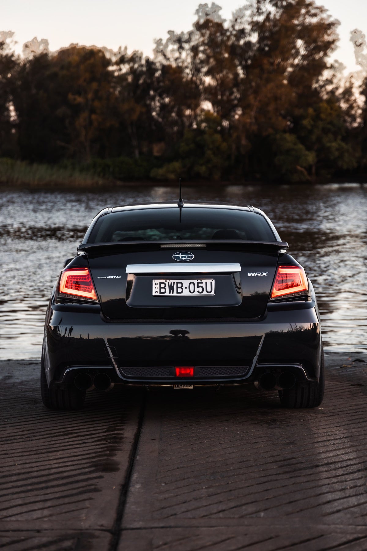 SWF01 forged wheels on a Subaru Impreza WRX, rear