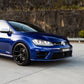 SWF02 forged wheels in Gloss Black on a blue Volkswagen Golf R Mk7, front three-quarter close-up