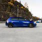 SWF02 forged wheels in Gloss Black on a blue Volkswagen Golf R Mk7, side profile
