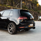 SWF03 forged wheels in Brushed Grey on a black Volkswagen Golf R Mk7.5, rear three-quarter