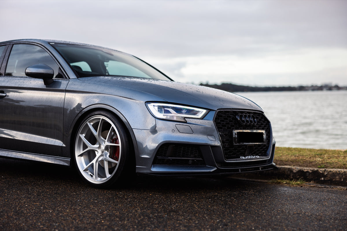 SWF07 forged wheels on an Audi A3 8V, front three-quarter