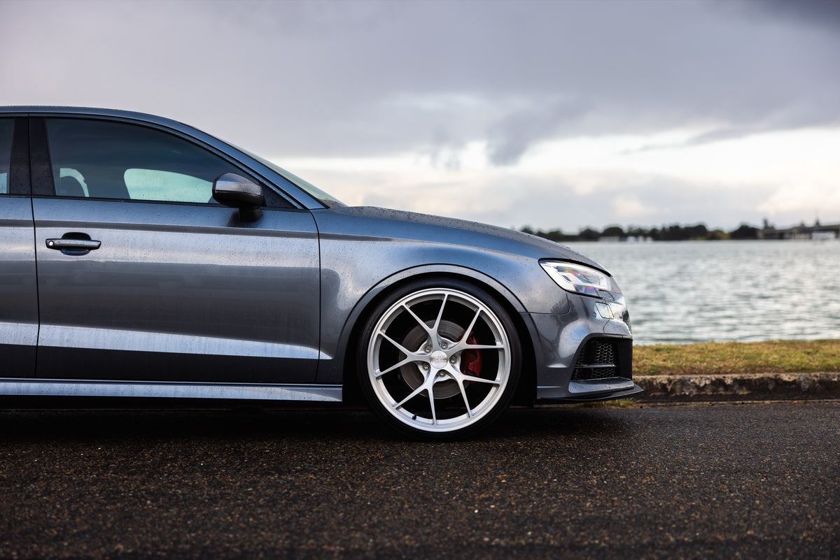 SWF07 forged wheels on an Audi A3 8V, side profile