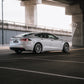 SWF07 forged wheels on a Tesla Model S, rear three-quarter