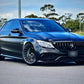 SWF14 forged wheels in Gloss Black on a matte black Mercedes-AMG C63 W205, front three-quarter