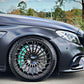 SWF14 forged wheels in Gloss Black on a matte black Mercedes-AMG C63 W205, front wheel and brake detail